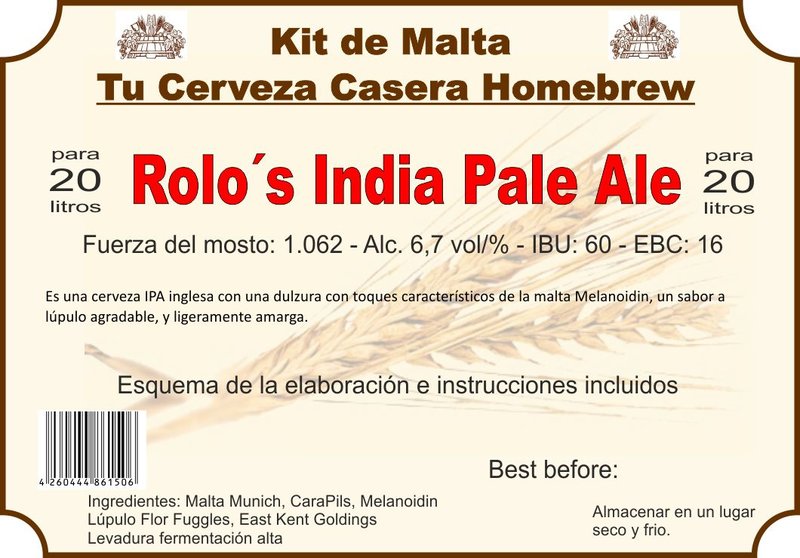 Kit en grano "Rolo´s India Pale Ale"