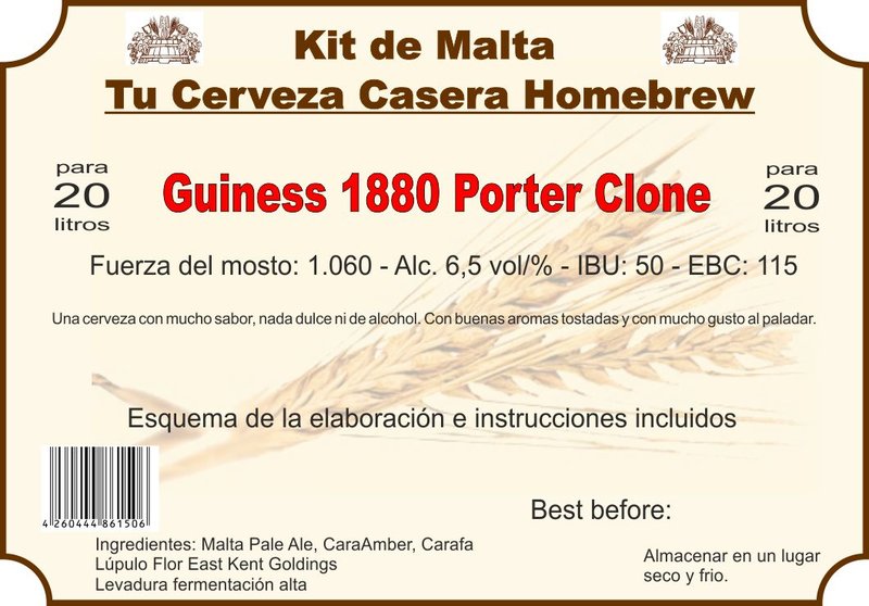 Kit en grano "Guiness 1880 Porter Clone"