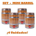 Set de 4x Mini-Barril 5ltr apariencia madera con tapÃ³n y grifo - Tu Cerveza Casera Homebrew